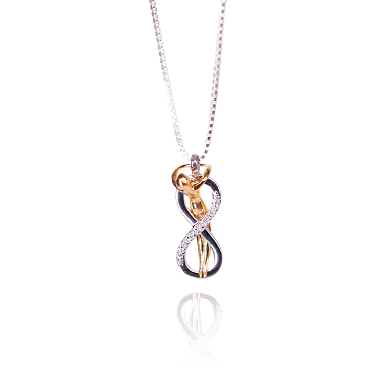 Silver Infinity Sign Pendant with Link Box Chain
