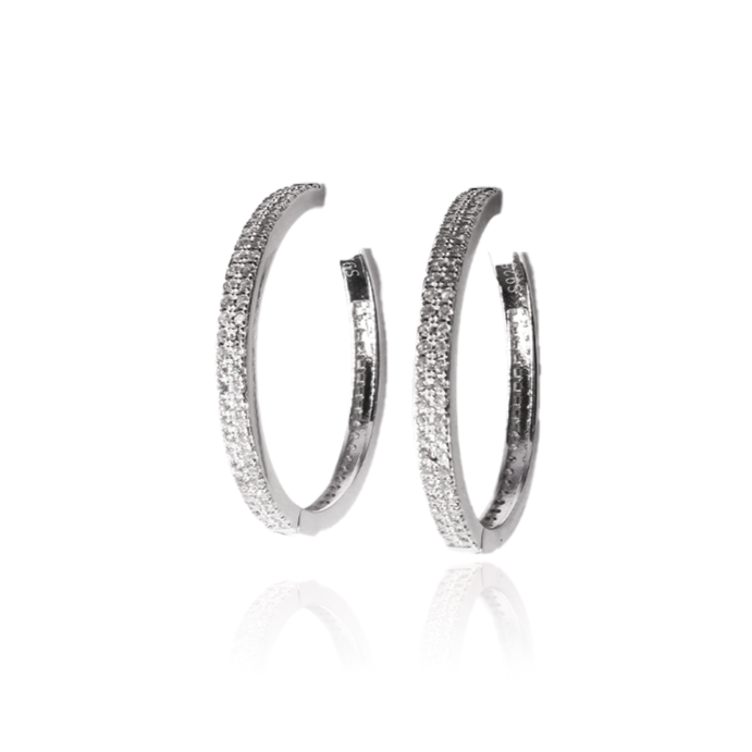 Silver Shining Hoop Earrings