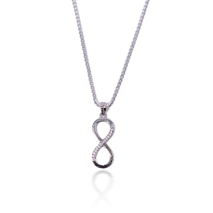 Silver Infinity Pendant With Link Chain