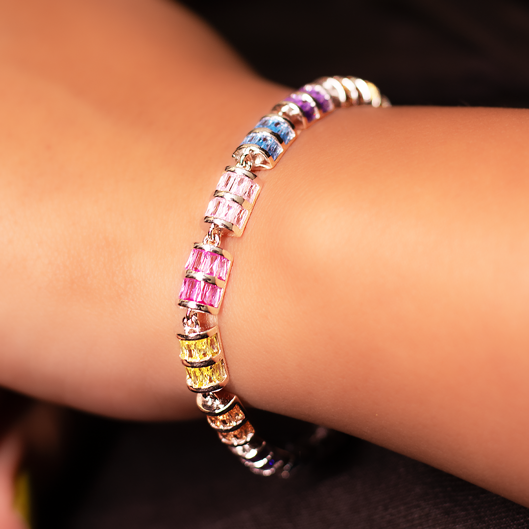 Color Spectrum Baguette Bracelet
