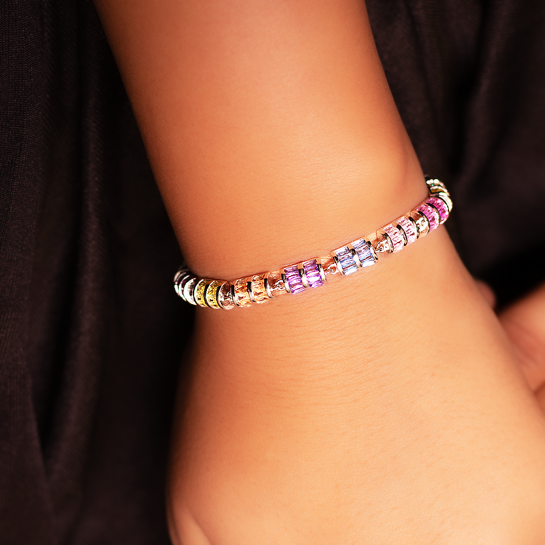 Color Spectrum Baguette Bracelet