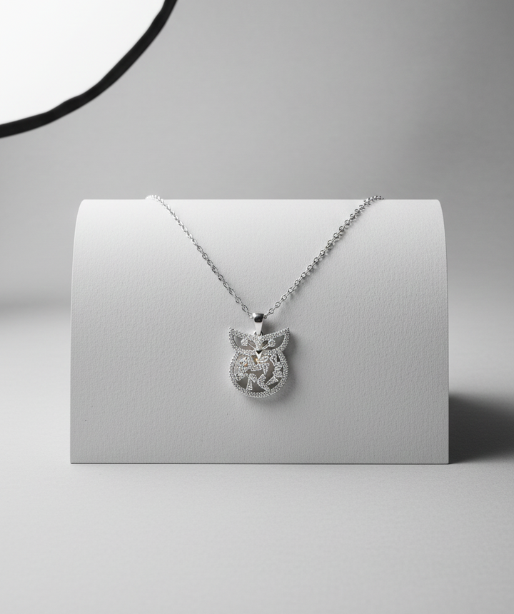 Celestial Owl Pendant With Link Chain