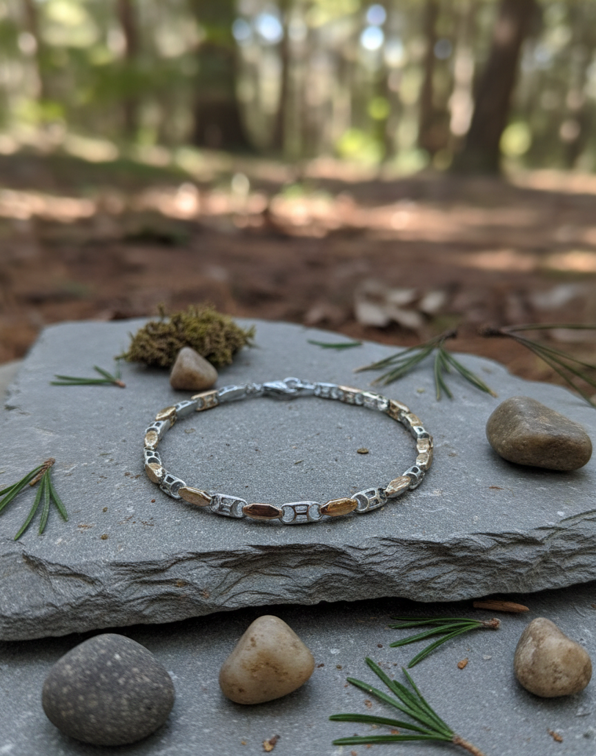 Silver Regal Dual-Tone Chain Bracelet