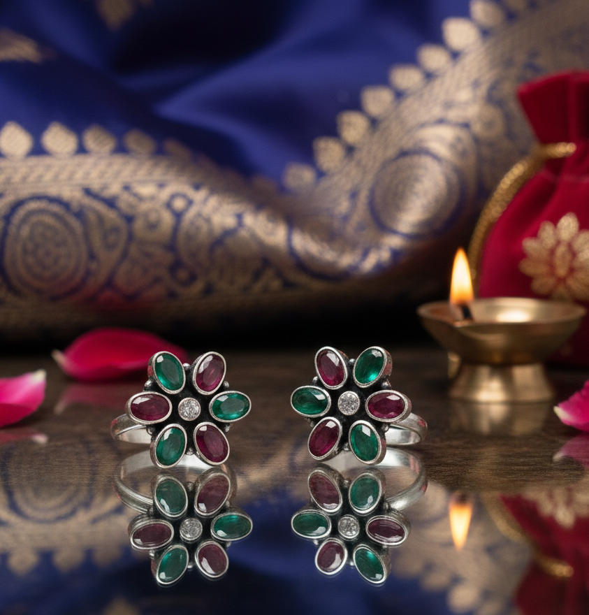 Silver Oxidised Red-Green touring