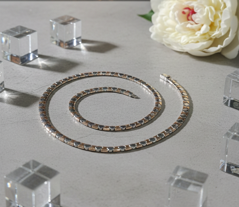 Hex-Bar Link Silver Chain