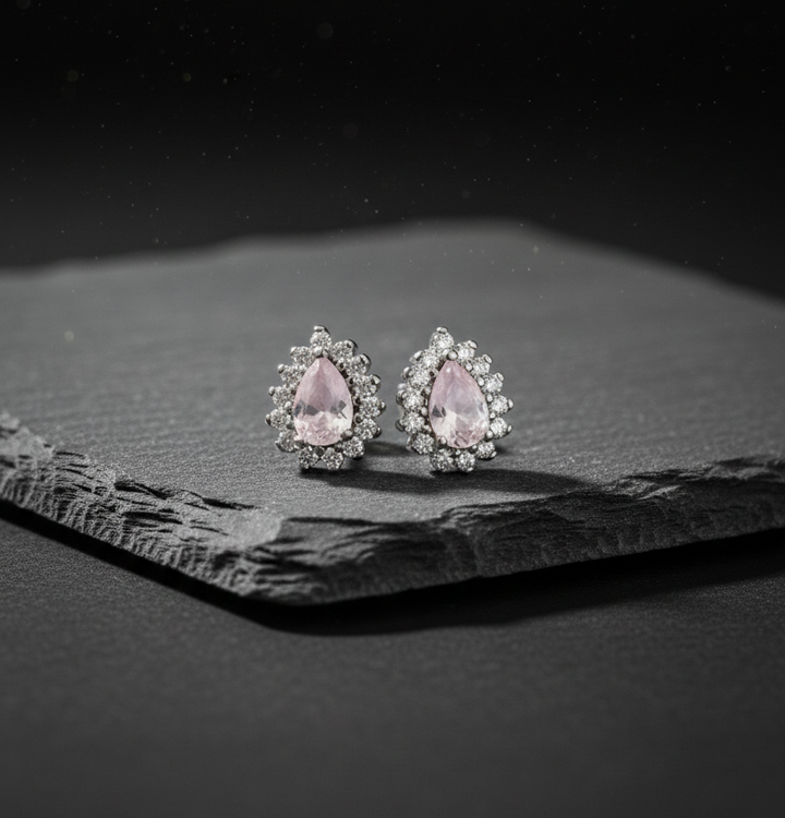 SILVER ZIRCON SUNSHINE STUD EARRING