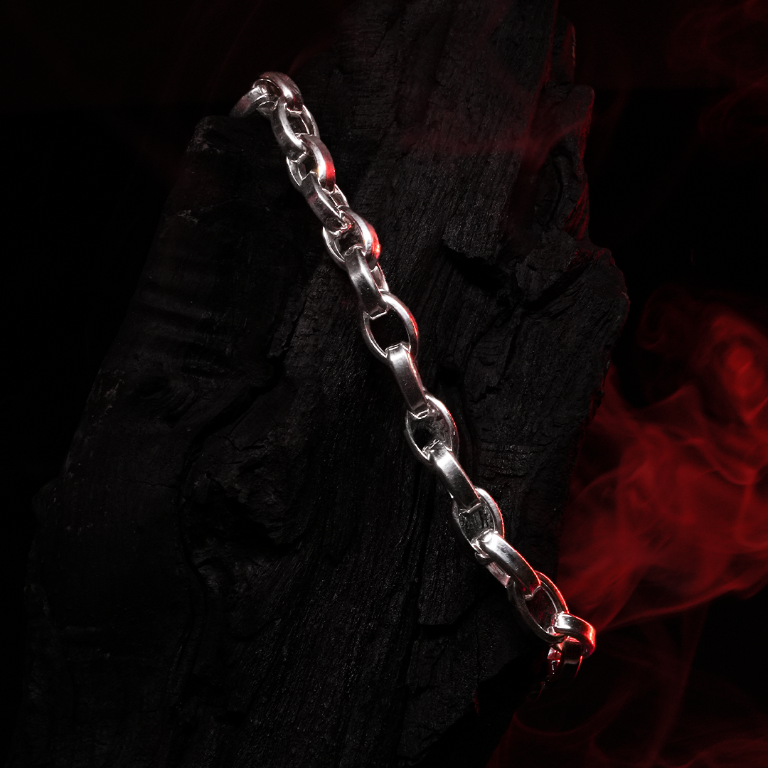 SILVER INTERLOCK BRACELET FOR HIM
