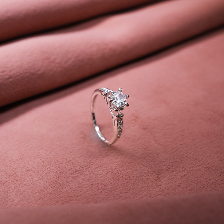Silver Solitaire Ring