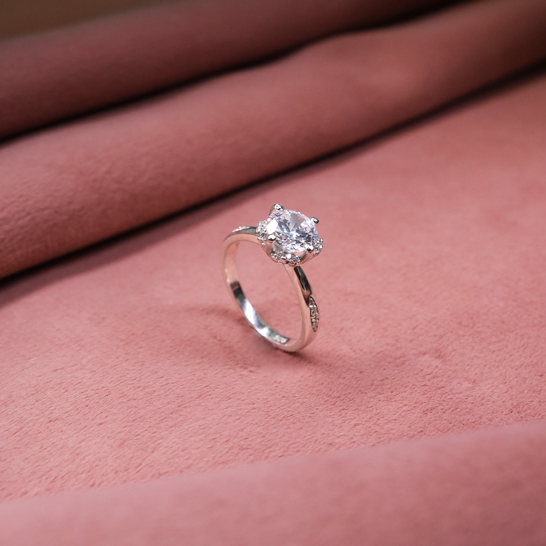 Silver Premier Solitaire Ring