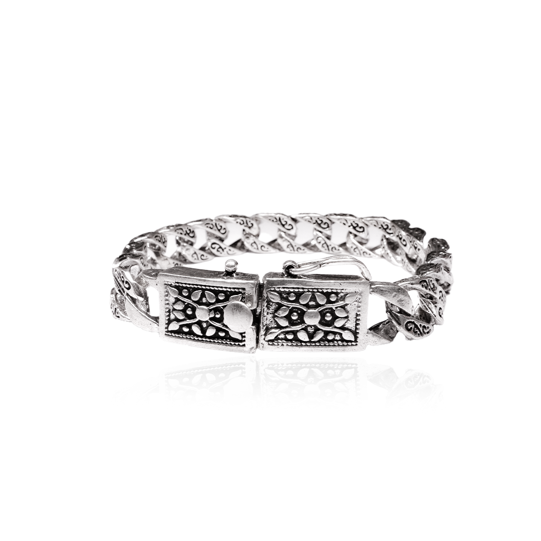 Oxidised Cubic Bracelet For Him