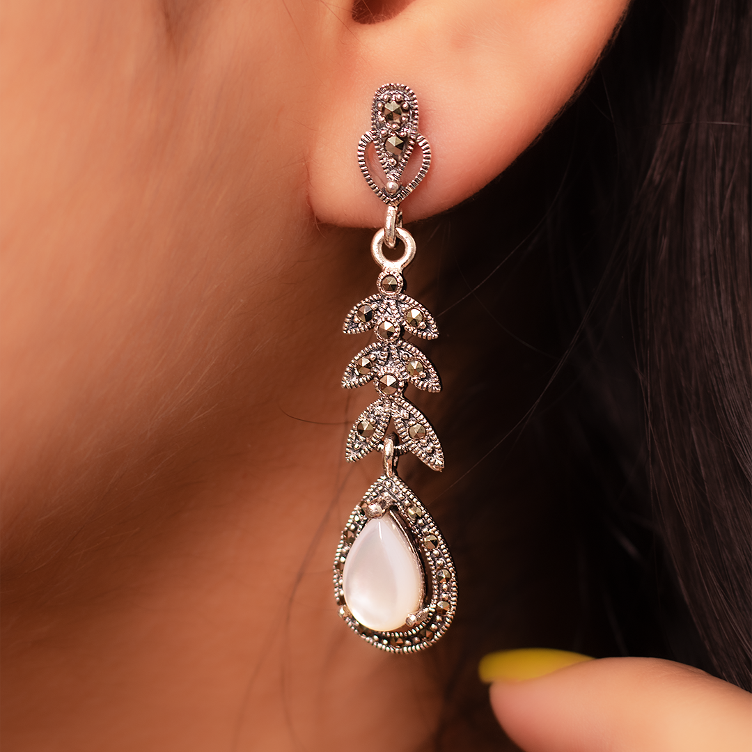 Oxidised Silver Moonlit Grace Earrings