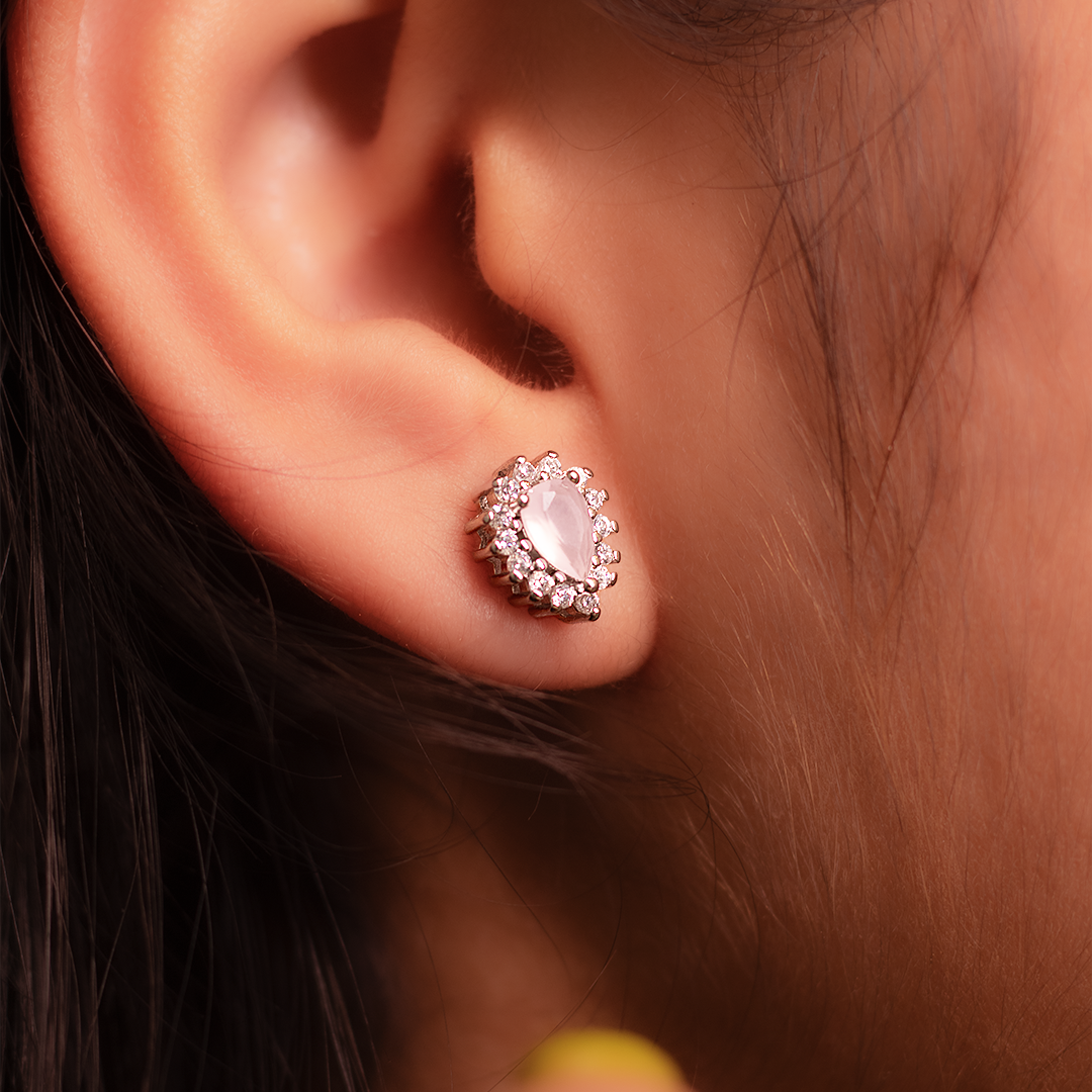 SILVER ZIRCON SUNSHINE STUD EARRING