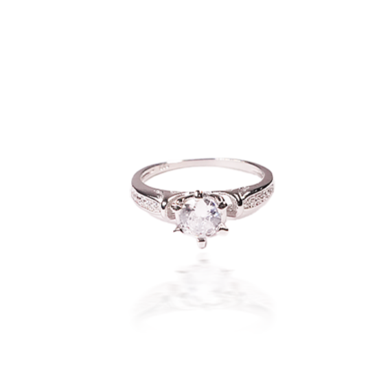 Silver Solitaire Ring