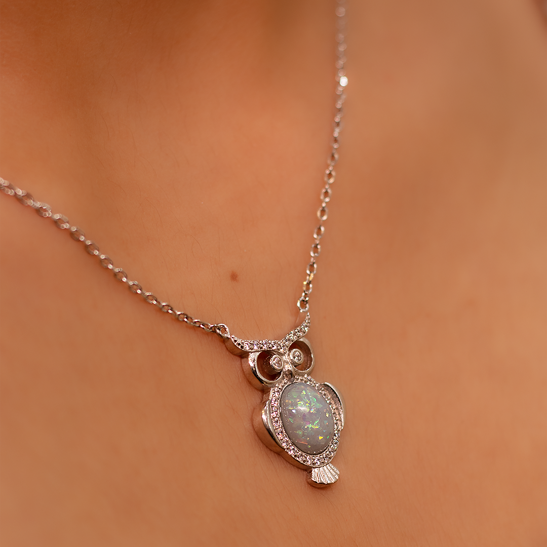 Sterling Owl Necklace