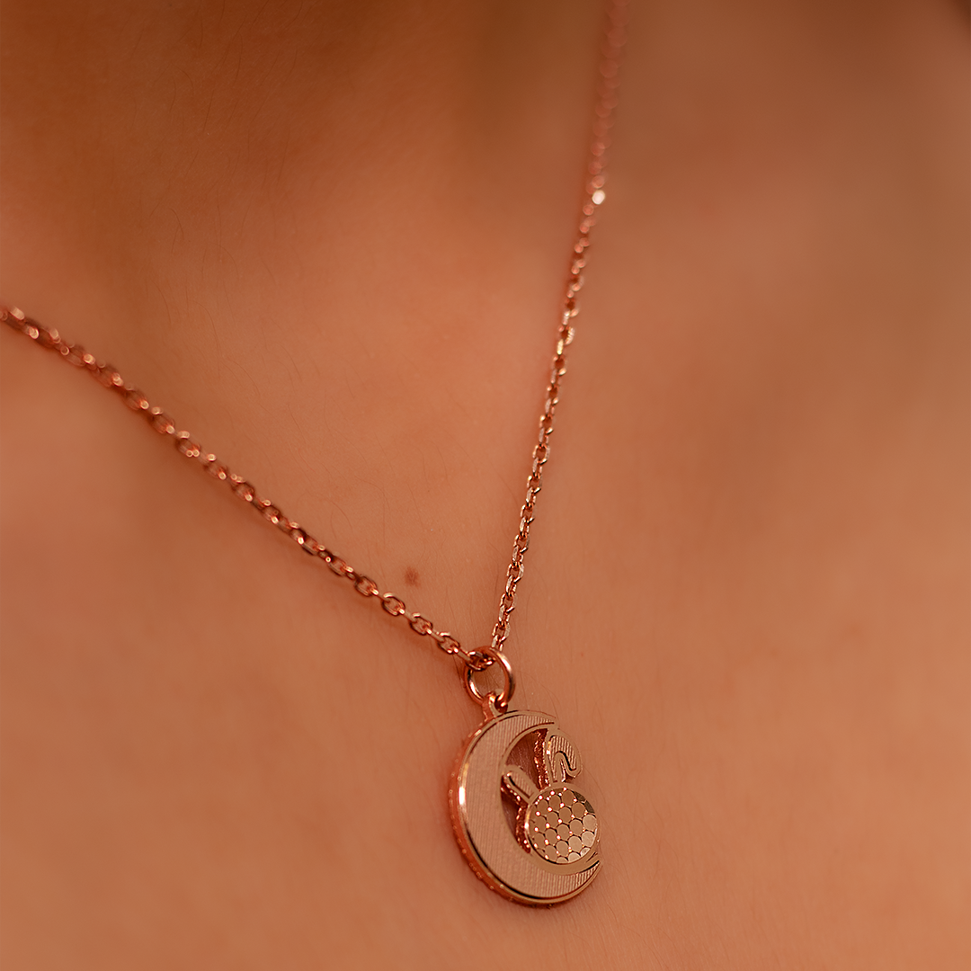 Lunar Harmony Pendant With Link Chain