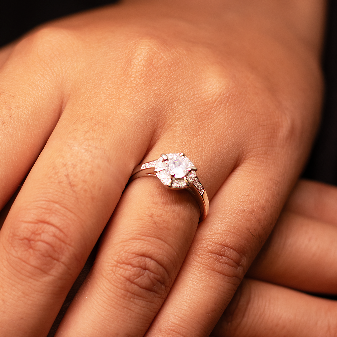 Silver Radiance Solitaire Ring