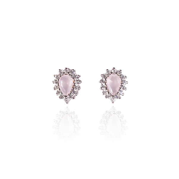 SILVER ZIRCON SUNSHINE STUD EARRING