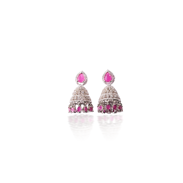 Silver Pure Zircon Feelings Jhumki