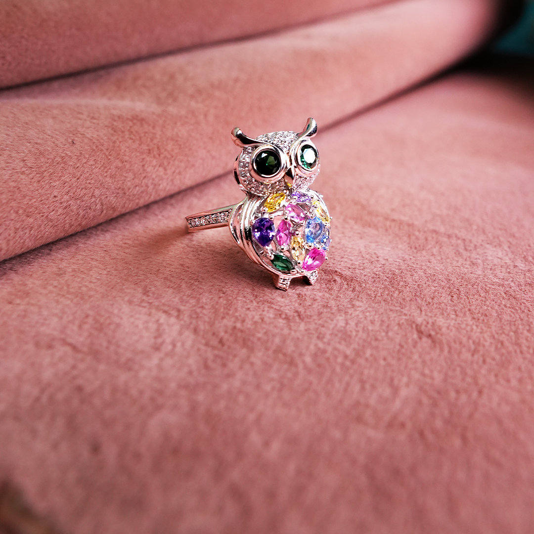 Silver Owl Ring