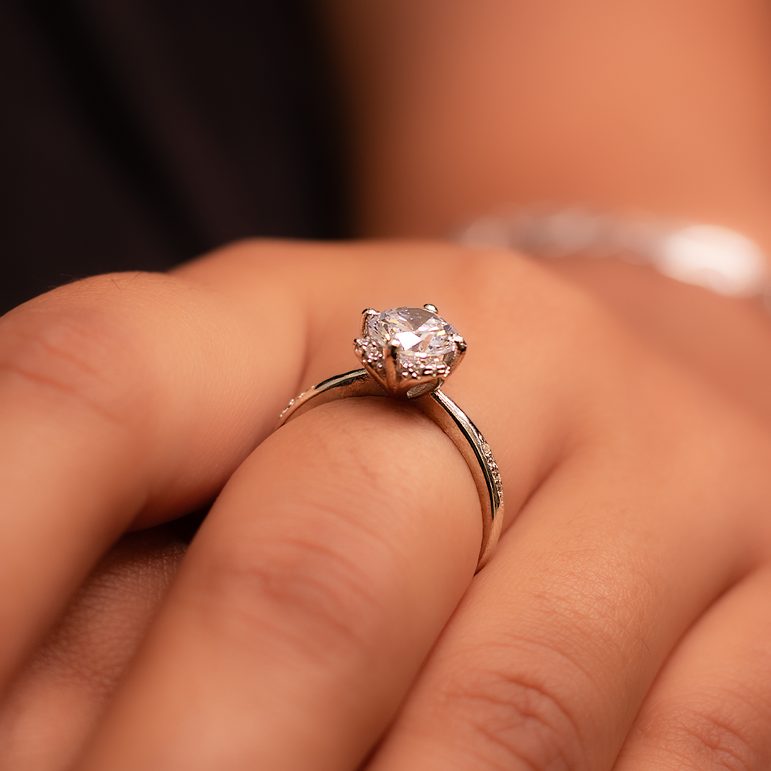 Silver Premier Solitaire Ring