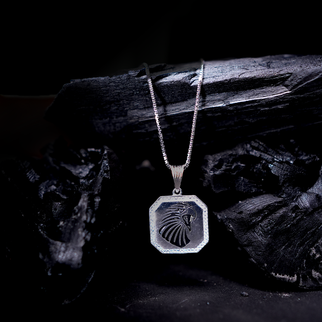Silver Eagle Pendant With Link Chain