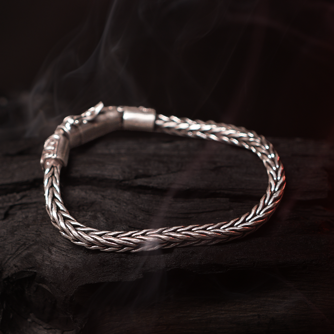 Oxidised Runic Edge Bracelet For Him