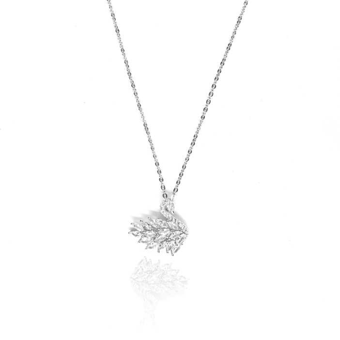 Silver Swan Multicolor Necklace