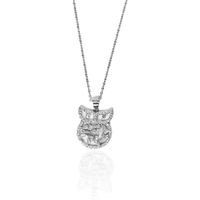 Celestial Owl Pendant With Link Chain