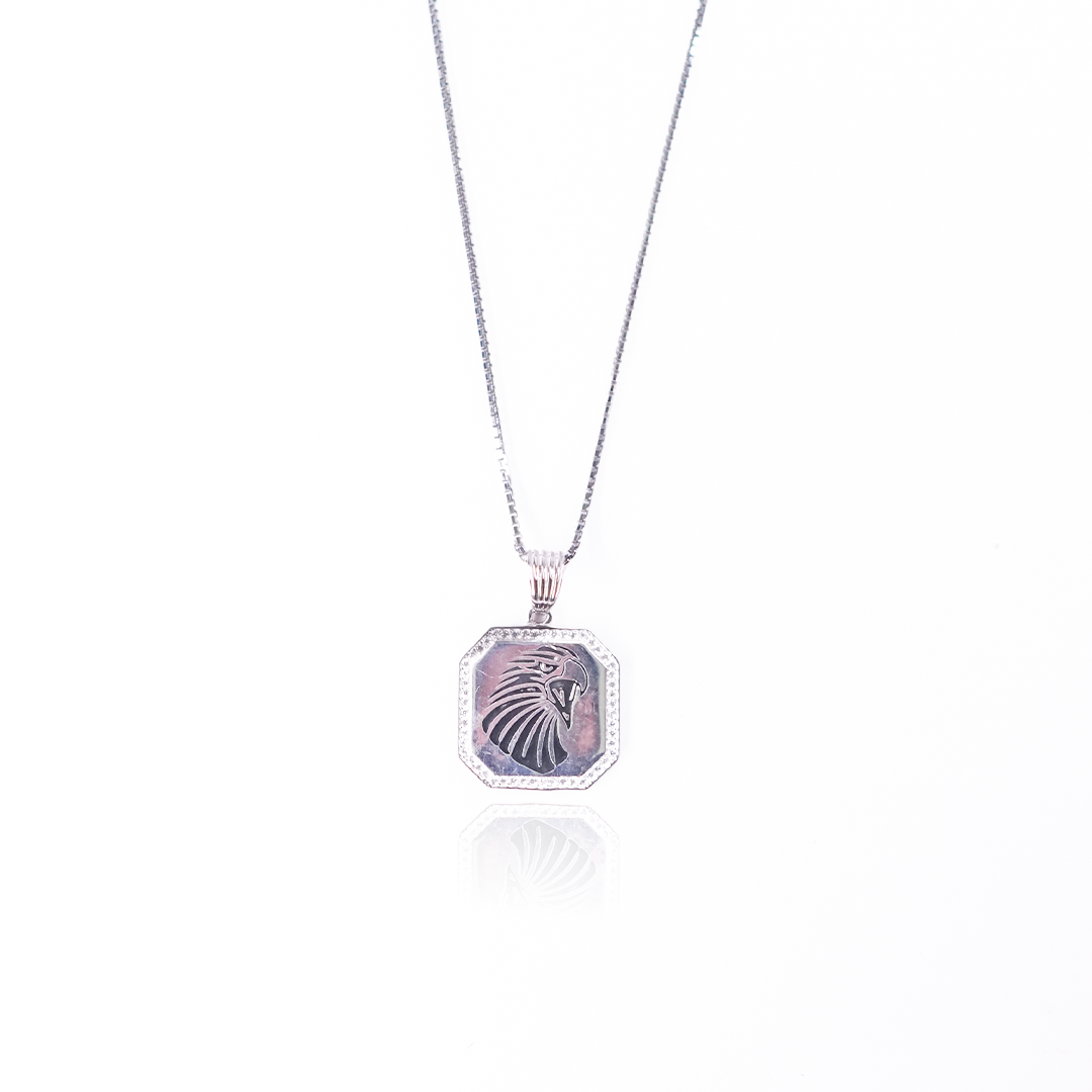 Silver Eagle Pendant With Link Chain