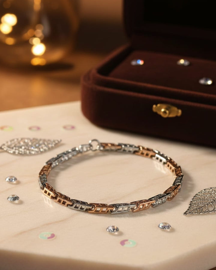 Dual-Tone Link Silver Bracelet