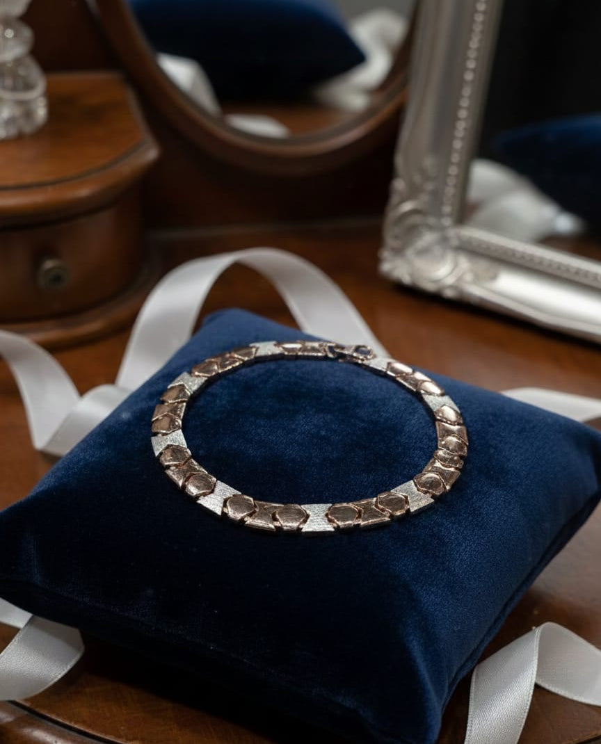 The Dual-Tone Hexagon Bracelet