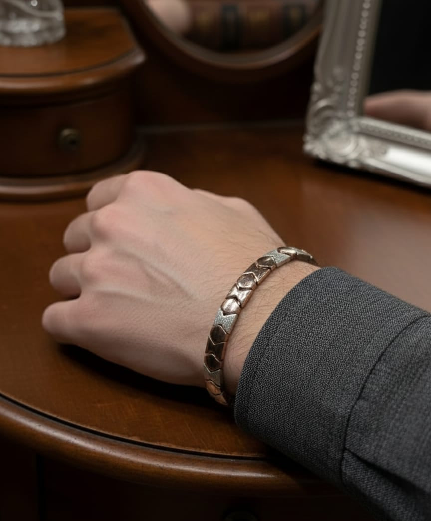 The Dual-Tone Hexagon Bracelet