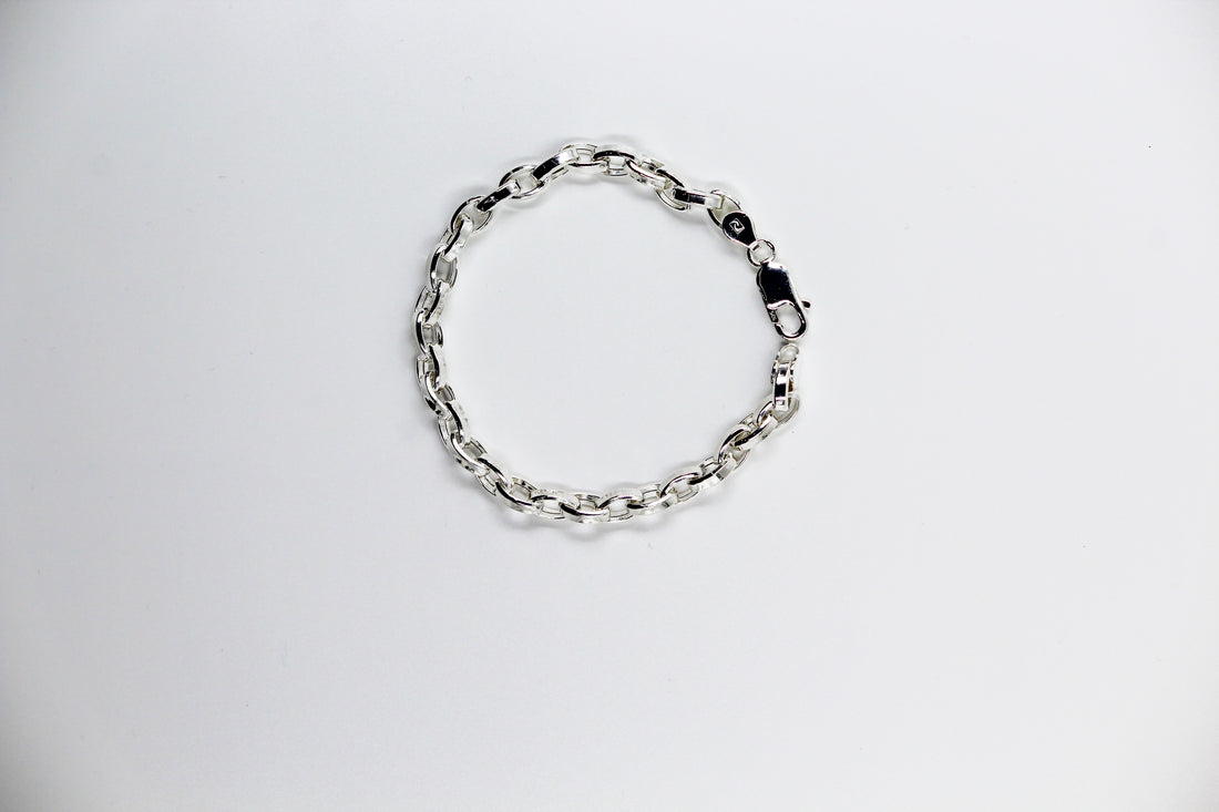 SILVER INTERLOCK BRACELET FOR HIM