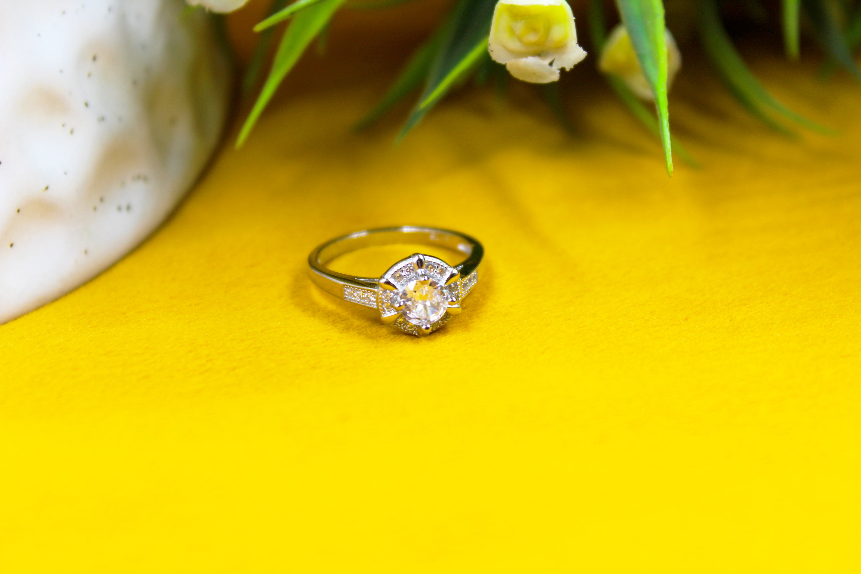 Silver Radiance Solitaire Ring