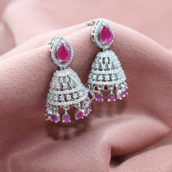 Silver Pure Zircon Feelings Jhumki