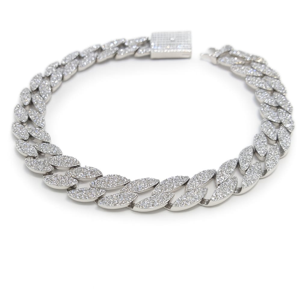 Iced Out Cuban Silver Bracelet for Him