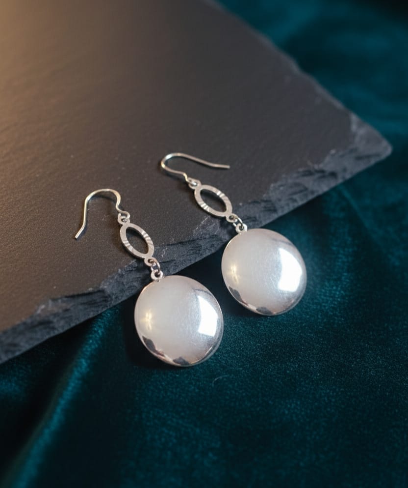 Moonlit Drift Silver Drop Earrings