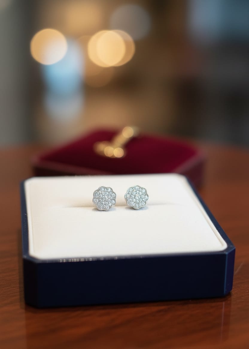 Starlace Silver Stud Earrings