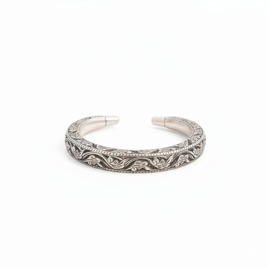 Eternal Vines Silver Oxidised Bangle