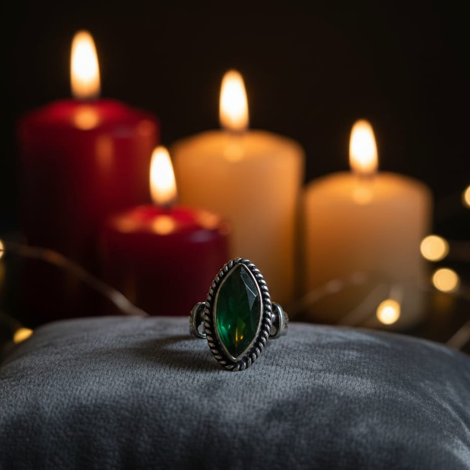 Marquise Garnet and Sterling Silver Ring