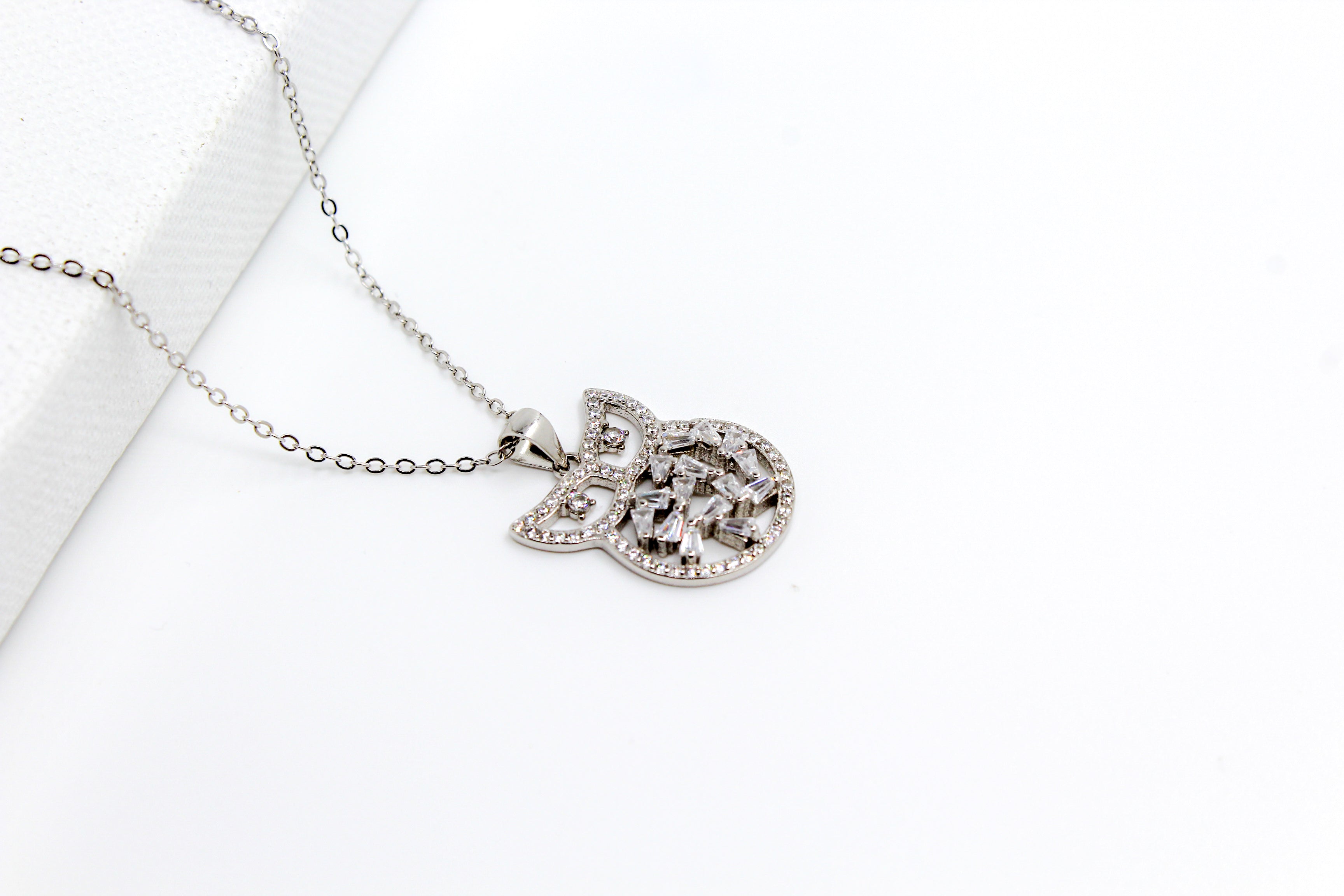 Celestial Owl Pendant With Link Chain