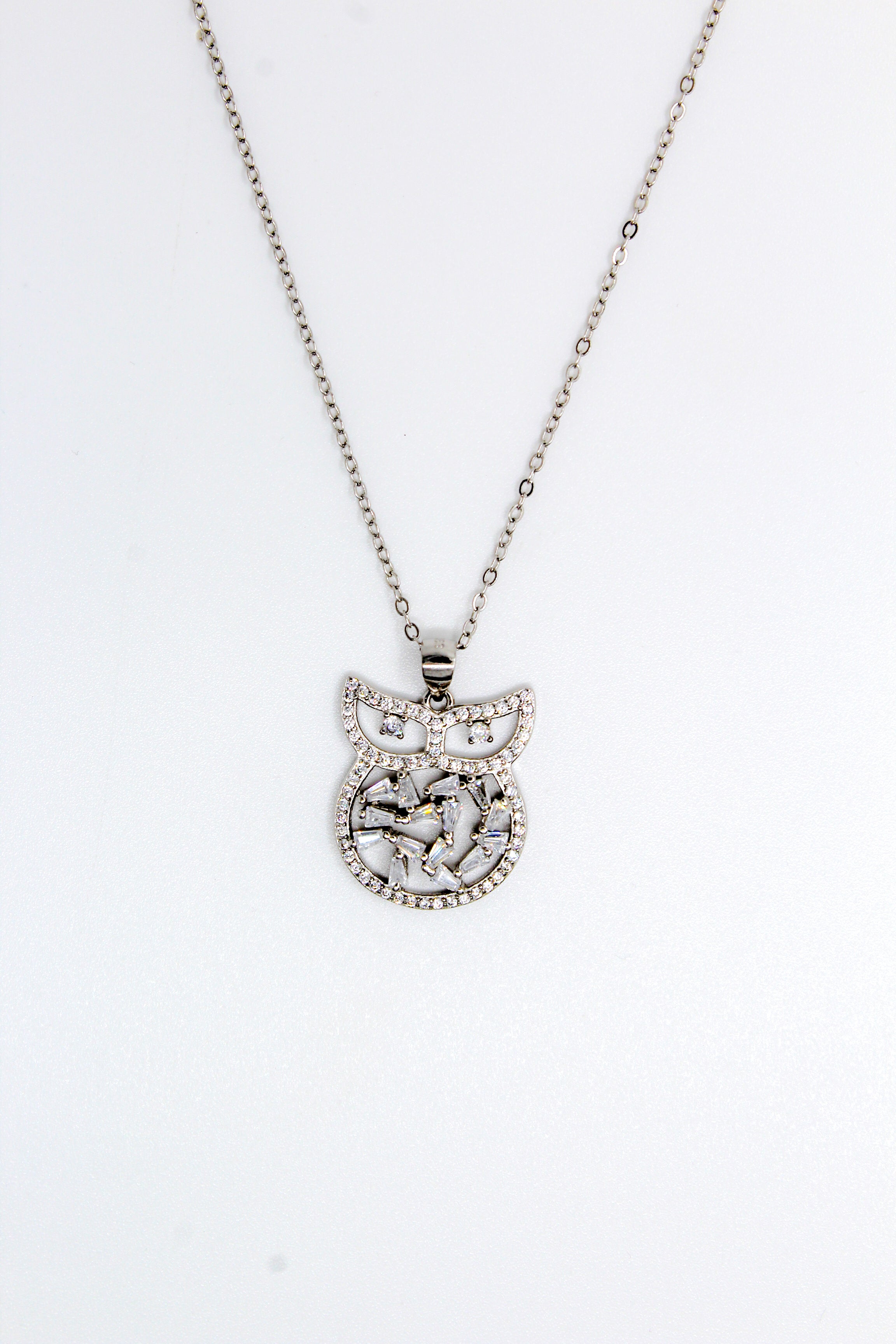 Celestial Owl Pendant With Link Chain