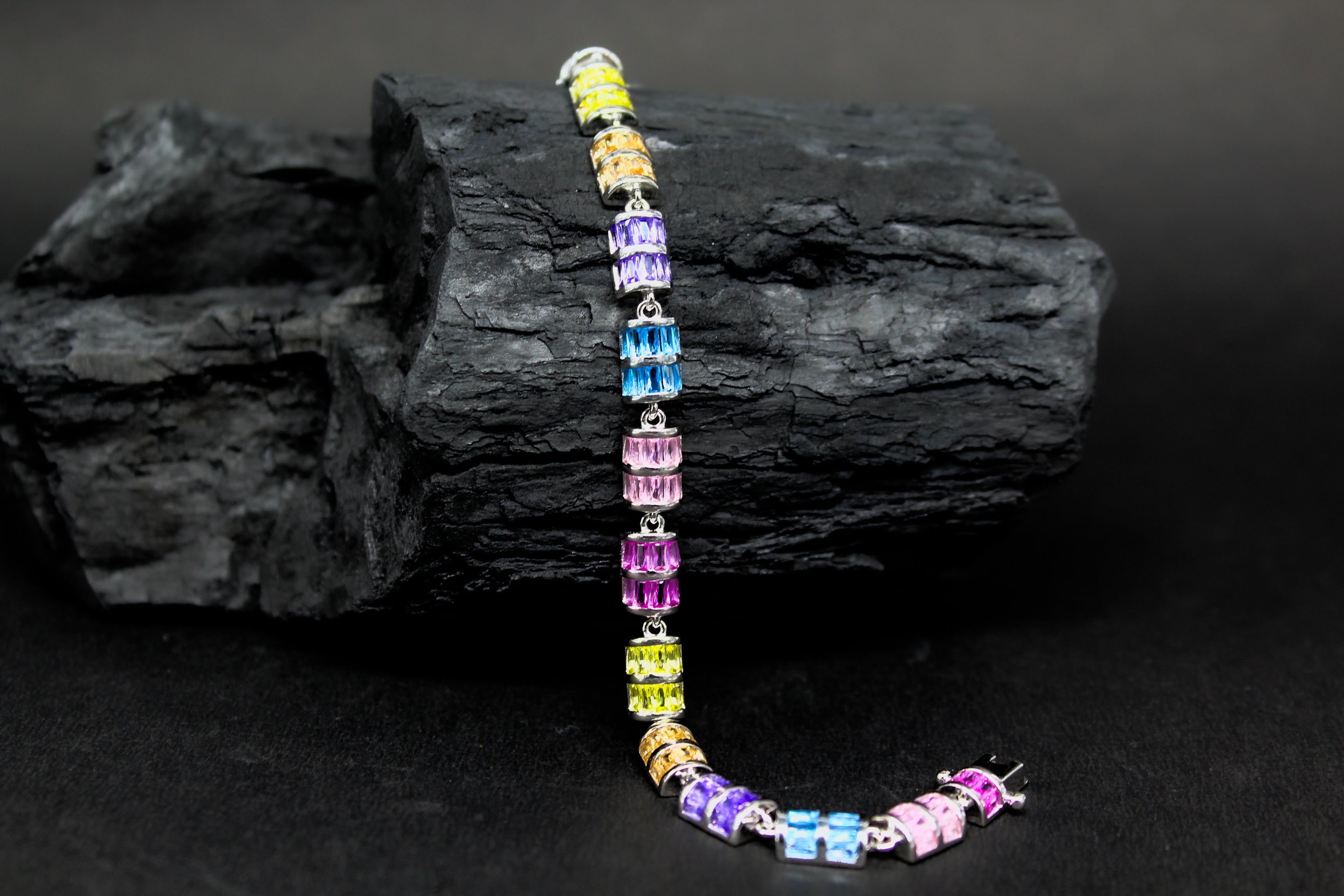 Color Spectrum Baguette Bracelet