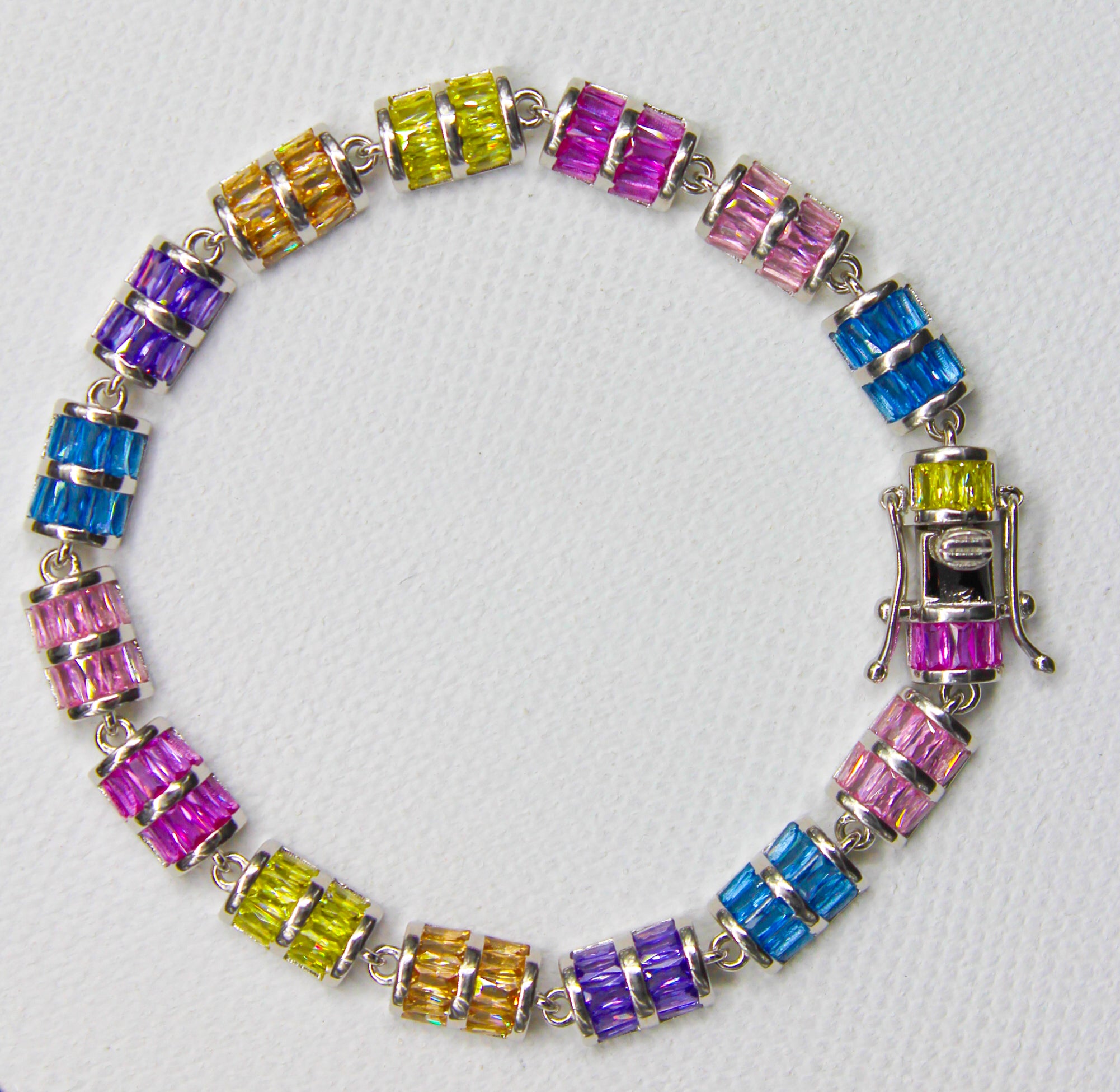 Color Spectrum Baguette Bracelet
