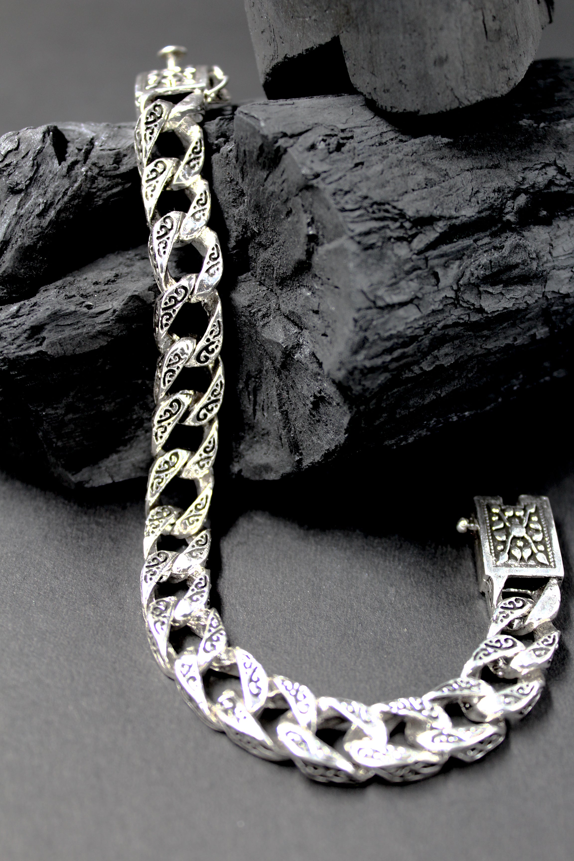 Oxidised Cubic Bracelet For Him