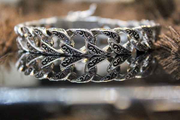 Oxidised Cubic Bracelet For Him