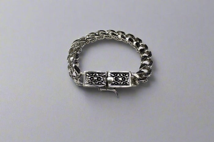 Oxidised Cubic Bracelet For Him