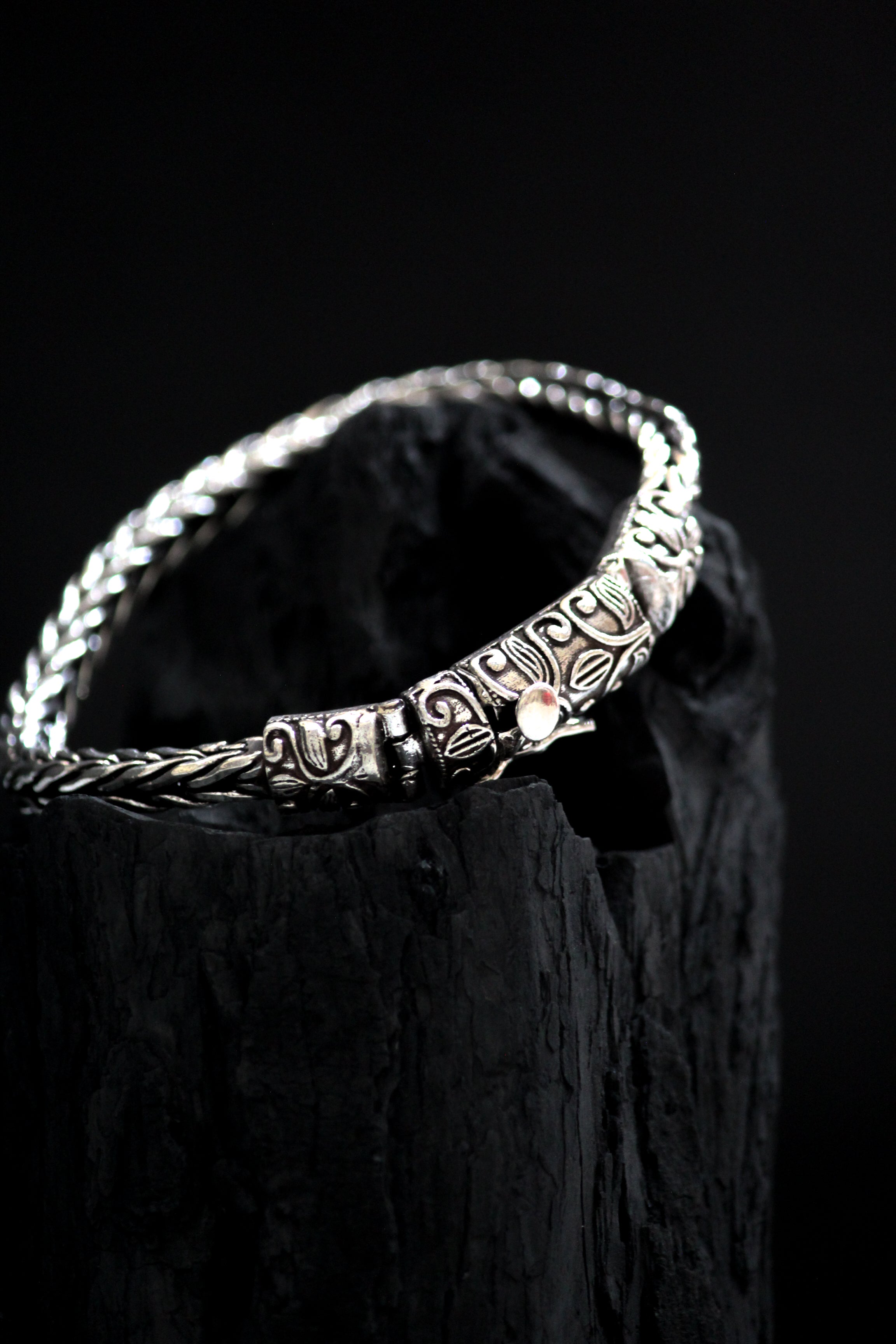 Oxidised Runic Edge Bracelet For Him